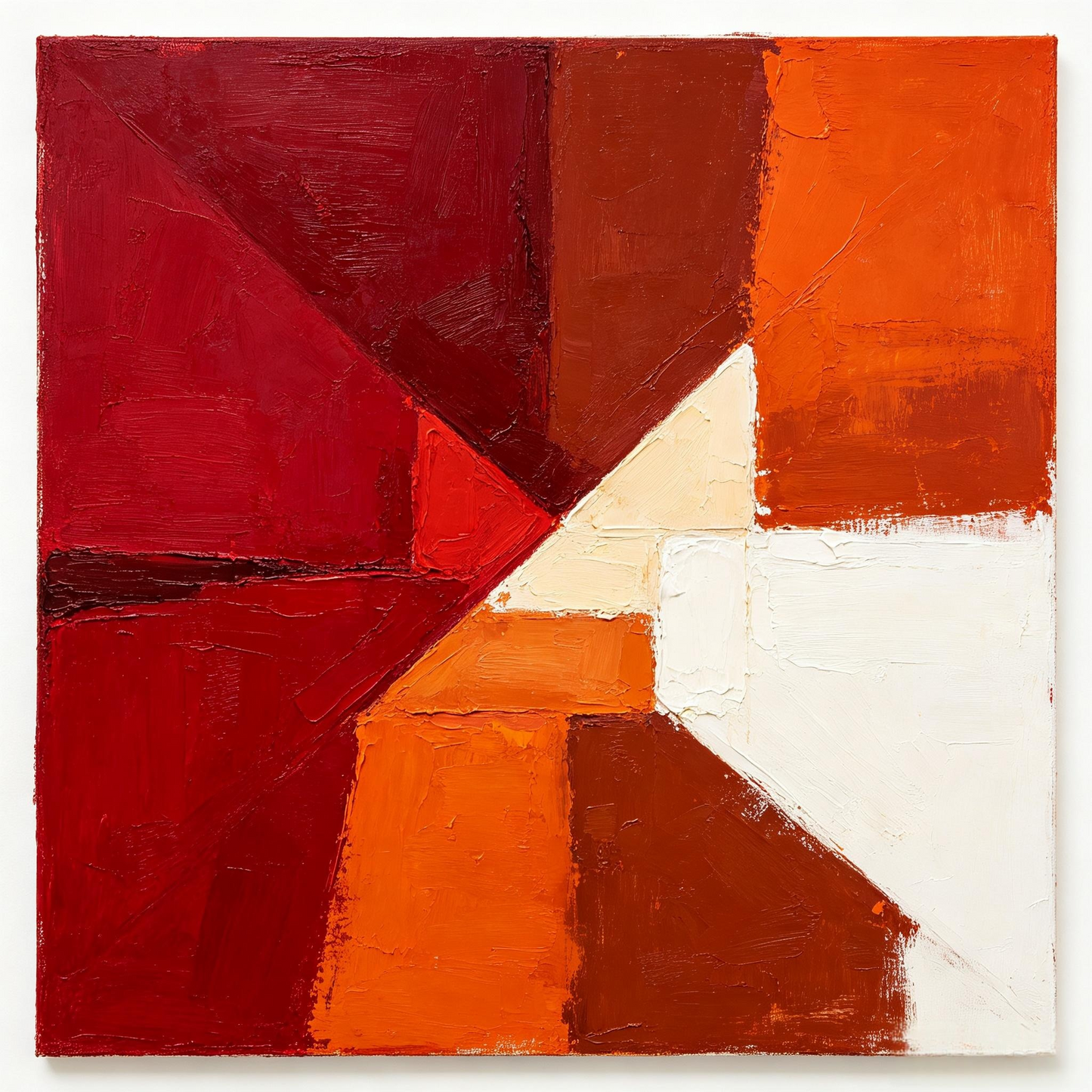 Red‑Orange Geometric Block Abstract