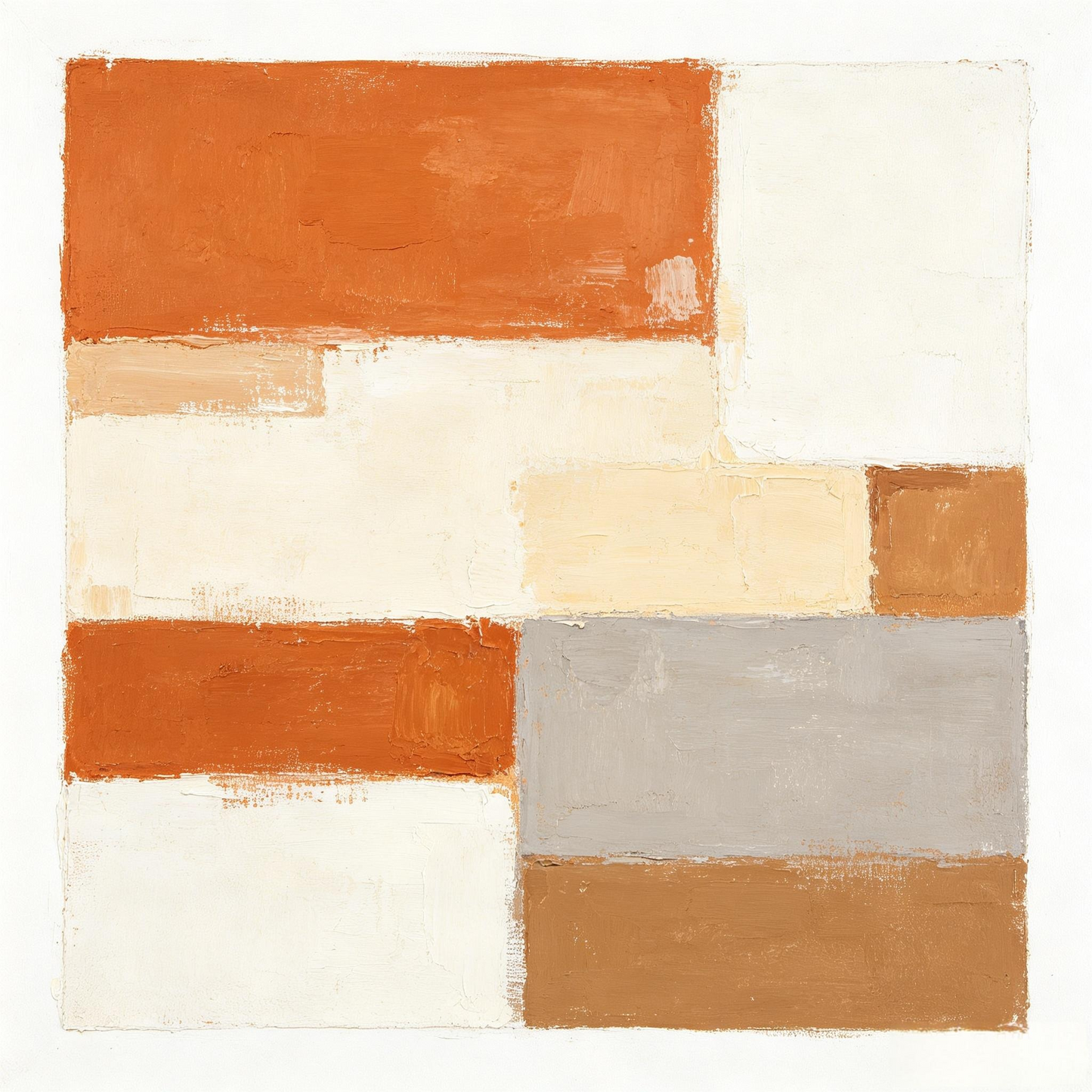 Warm Orange Geometric Block Abstract