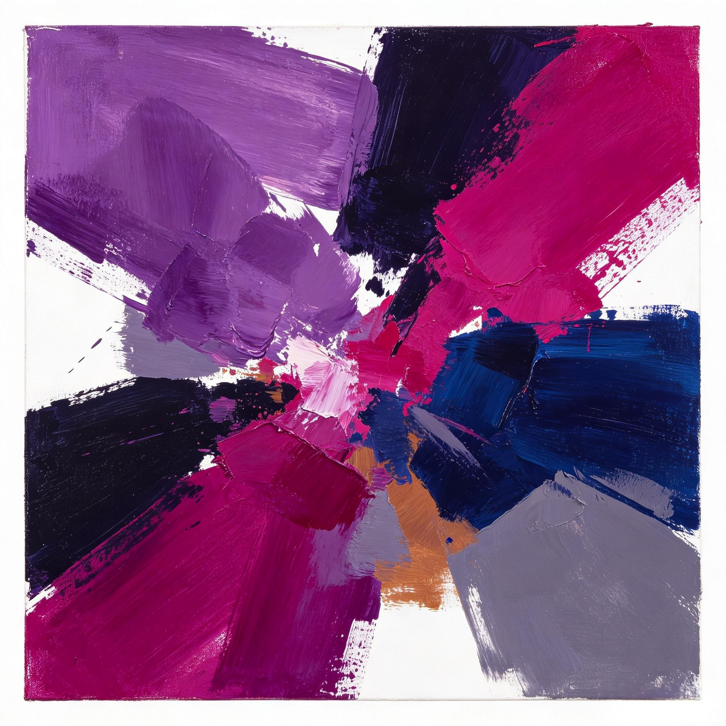 Purple‑Magenta Bold‑Stroke Impasto Abstract