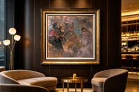 Swirling Cloud Abstract Oil Painting, Moody Textured Wall Art